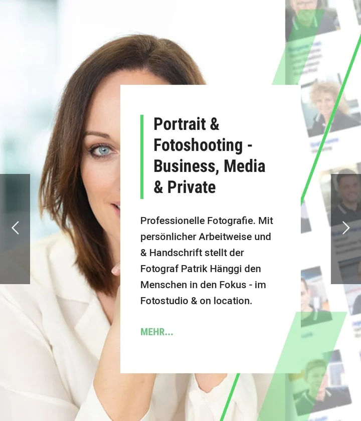 Archivbild: eine frühere Website von Patrik Hänggi — Portrait & Fotoshooting, heute nicht mehr in Betrieb